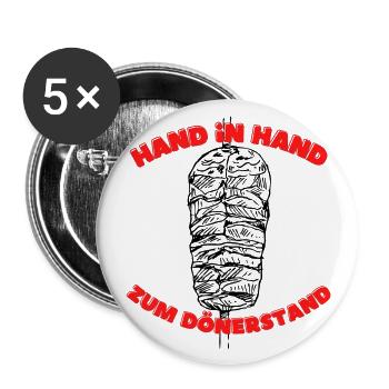 kebab - Buttons groß 56 mm (5er Pack) - Weiß - Vorne