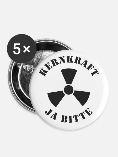 Kernkraft, Ja bitte - Buttons groß 56 mm (5er Pack) - Weiß