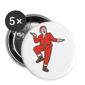 Danse du Père Noël - Lot de 5 grands badges (56 mm) - blanc - Devant