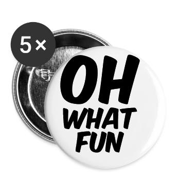 Oh quel plaisir - Lot de 5 grands badges (56 mm) - blanc - Devant