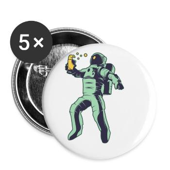 Bière de l’astronaute - Lot de 5 grands badges (56 mm) - blanc - Devant