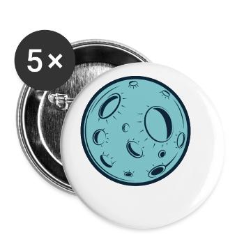 Mond - Buttons groß 56 mm (5er Pack) - Weiß - Vorne