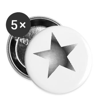 Stern Punkte - Buttons groß 56 mm (5er Pack) - Weiß - Vorne