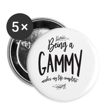 Womens Being a Gammy Makes My Life Complete - Buttons large 2.2''/56 mm (5-pack) - white - Front