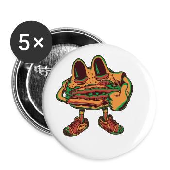 Sandwich Figure - Buttons large 2.2''/56 mm (5-pack) - white - Front