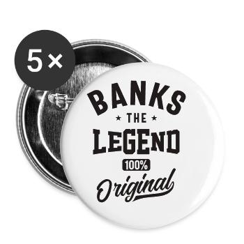 Banks Custom Name - Buttons large 2.2''/56 mm (5-pack) - white - Front