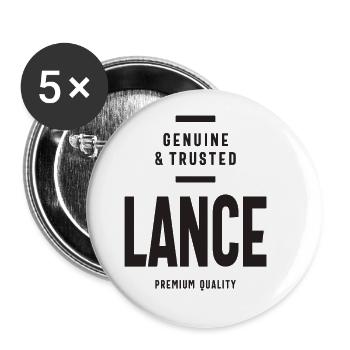 Nom personnalisé de Lance - Lot de 5 grands badges (56 mm) - blanc - Devant