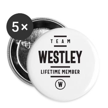 Westley Benutzerdefinierter Name - Buttons groß 56 mm (5er Pack) - Weiß - Vorne