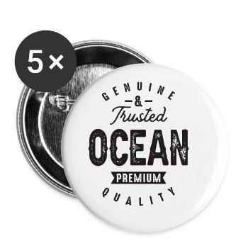Genuine and Trusted Ocean Funny Personalized Name - Buttons large 2.2''/56 mm (5-pack) - white - Front