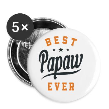 Best Papaw Ever - Dad Grandpa - Buttons large 2.2''/56 mm (5-pack) - white - Front