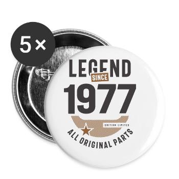 Legend Since 1977 46 birthday - Buttons large 2.2''/56 mm (5-pack) - white - Front