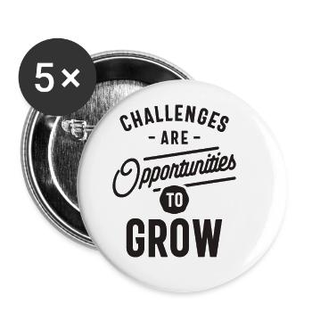 Growth Through Challenges - Motivational Quote - Buttons large 2.2''/56 mm (5-pack) - white - Front