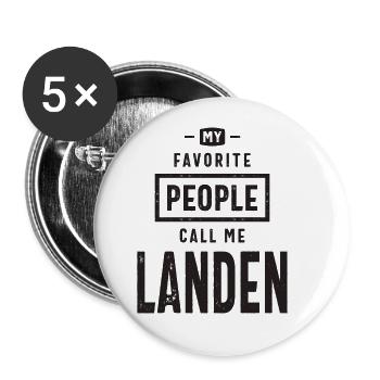 My Favorite People Call Me Landen - Buttons large 2.2''/56 mm (5-pack) - white - Front