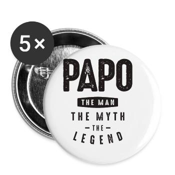 Papo The Man The Myth The Legend - Grandpa - Buttons large 2.2''/56 mm (5-pack) - white - Front