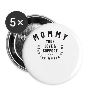 World of Love - Mom's Supportive Embrace - Mother - Buttons large 2.2''/56 mm (5-pack) - white - Front