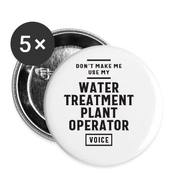Water Treatment Plant Operator Voice - Buttons large 2.2''/56 mm (5-pack) - white - Front