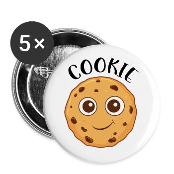 Cute Chocolate Chip Cookie - Buttons large 2.2''/56 mm (5-pack) - white - Front