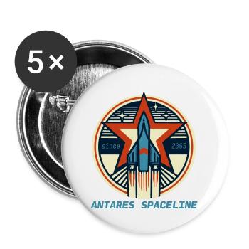 Antares Spaceline - Buttons groß 56 mm (5er Pack) - Weiß - Vorne