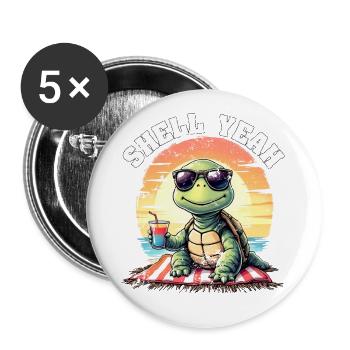 SHELL YEAH! - Buttons large 2.2''/56 mm (5-pack) - white - Front