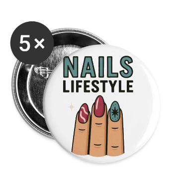 Nails Lifestyle - Buttons groß 56 mm (5er Pack) - Weiß - Vorne