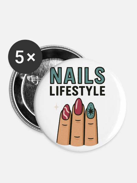 Nails Lifestyle - Buttons groß 56 mm (5er Pack) - Weiß