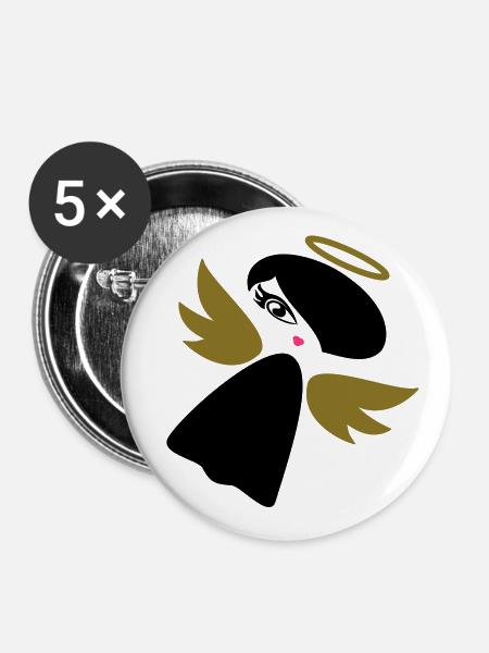 Engelchen - Buttons groß 56 mm (5er Pack) - Weiß