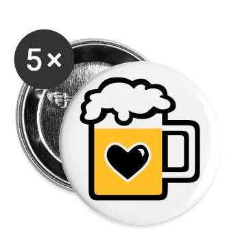 Liters of beer - Buttons large 2.2''/56 mm (5-pack) - white - Front