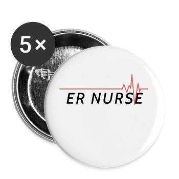 ER Nurse - Buttons groß 56 mm (5er Pack) - Weiß - Vorne
