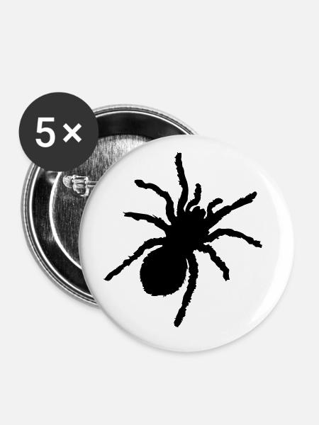 spinne silhouette - Buttons groß 56 mm (5er Pack) - Weiß