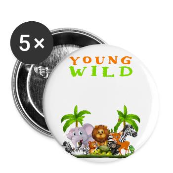 3rd birthday for three years children dinosaurs - Buttons large 2.2''/56 mm (5-pack) - white - Front