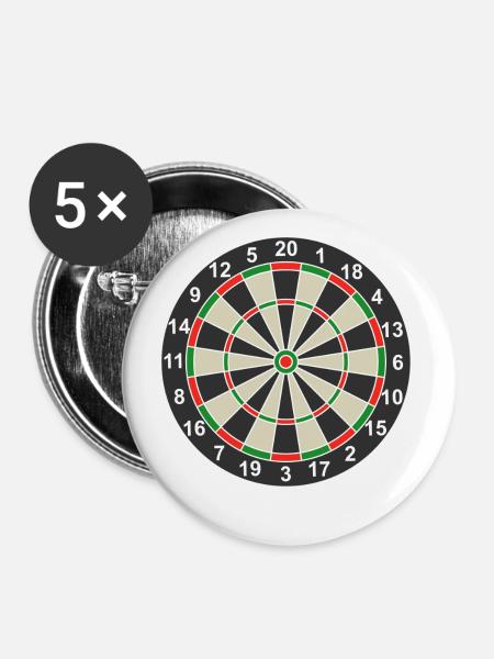 Dartscheibe Dart klassisch - Buttons groß 56 mm (5er Pack) - Weiß