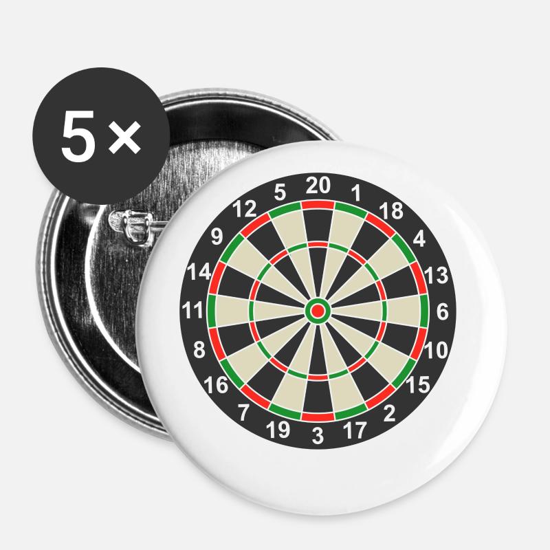 Dartscheibe Dart klassisch - Buttons groß 56 mm (5er Pack) - Weiß