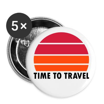 Temps de déplacement (soleil partagé) - Lot de 5 grands badges (56 mm) - blanc - Devant