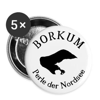 Borkum - Buttons groß 56 mm (5er Pack) - Weiß - Vorne