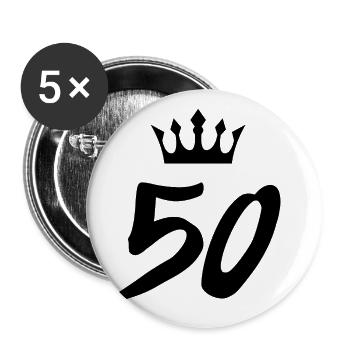 Couronne de 50 numéros - Lot de 5 grands badges (56 mm) - blanc - Devant