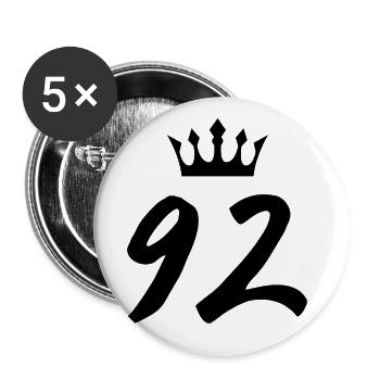 92 Zahl Krone - Buttons groß 56 mm (5er Pack) - Weiß - Vorne
