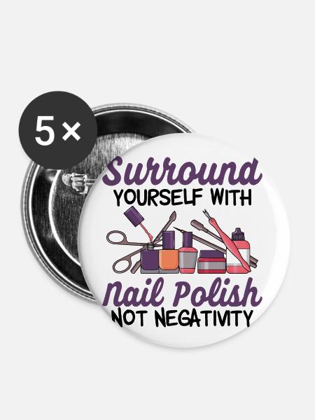 Nagelstudio - Buttons groß 56 mm (5er Pack) - Weiß