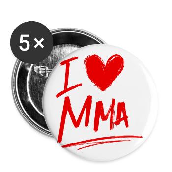 Ich liebe Mma - Buttons groß 56 mm (5er Pack) - Weiß - Vorne
