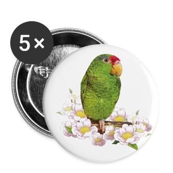 Der Tamaulipas-Papagei - Buttons groß 56 mm (5er Pack) - Weiß - Vorne