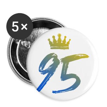 95 Couronne numérique - Lot de 5 grands badges (56 mm) - blanc - Devant