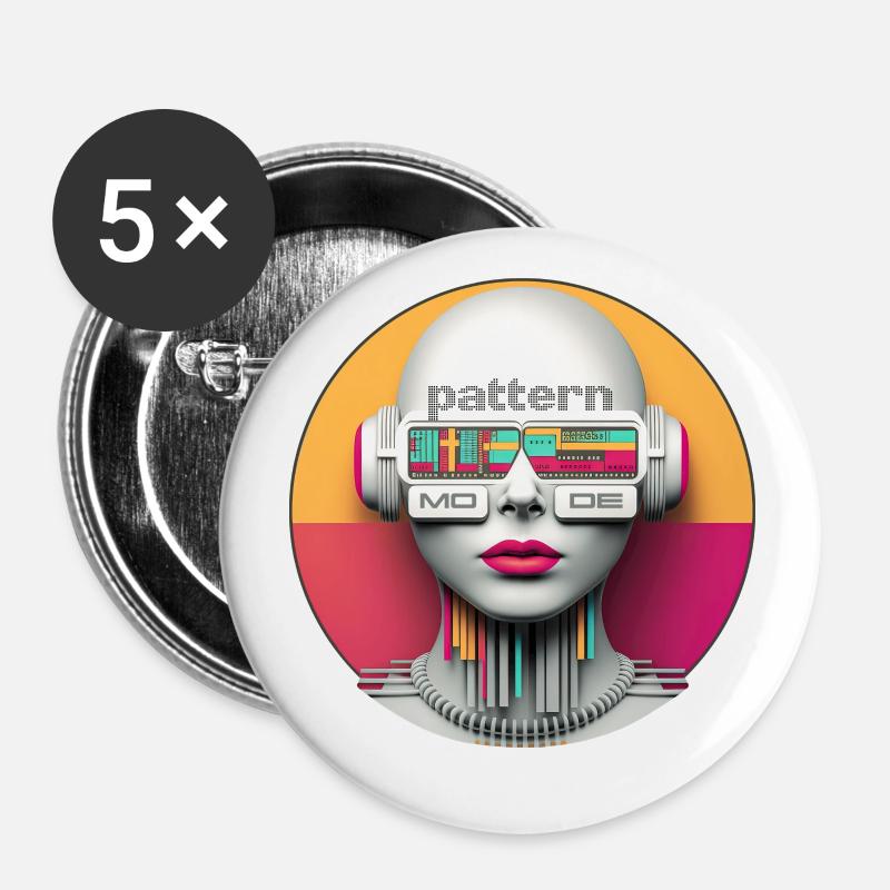 Pattern Mode - Buttons large 2.2''/56 mm (5-pack) - white