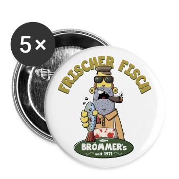 Fresh fish - Buttons large 2.2''/56 mm (5-pack) - white - Front