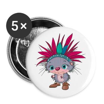 Apache porcupine - Buttons large 2.2''/56 mm (5-pack) - white - Front