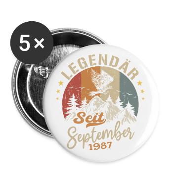 September 1987 - September 1987 Jahrestag 1987 - Buttons groß 56 mm (5er Pack) - Weiß - Vorne