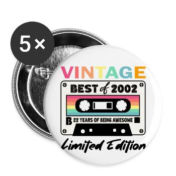 Best of 2002 - zum 22. Geburtstag Limited Edition - Buttons groß 56 mm (5er Pack) - Weiß - Vorne