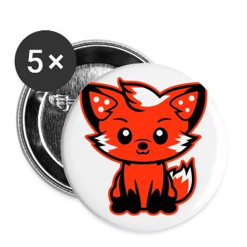 Bande dessinée Fox - Lot de 5 grands badges (56 mm) - blanc - Devant
