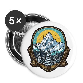 Landscape Mountains Coat of Arms - Buttons large 2.2''/56 mm (5-pack) - white - Front
