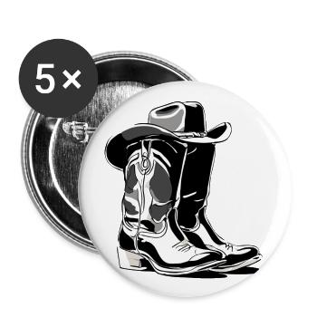 Line Dancing Country Dance - Line Dance Tanzen - Buttons large 2.2''/56 mm (5-pack) - white - Front