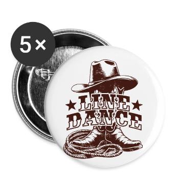 Line dance - Linedancing Country Fan - Geschenk - Buttons groß 56 mm (5er Pack) - Weiß - Vorne