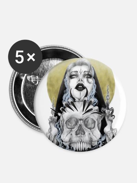 Nachtrituale - Buttons groß 56 mm (5er Pack) - Weiß